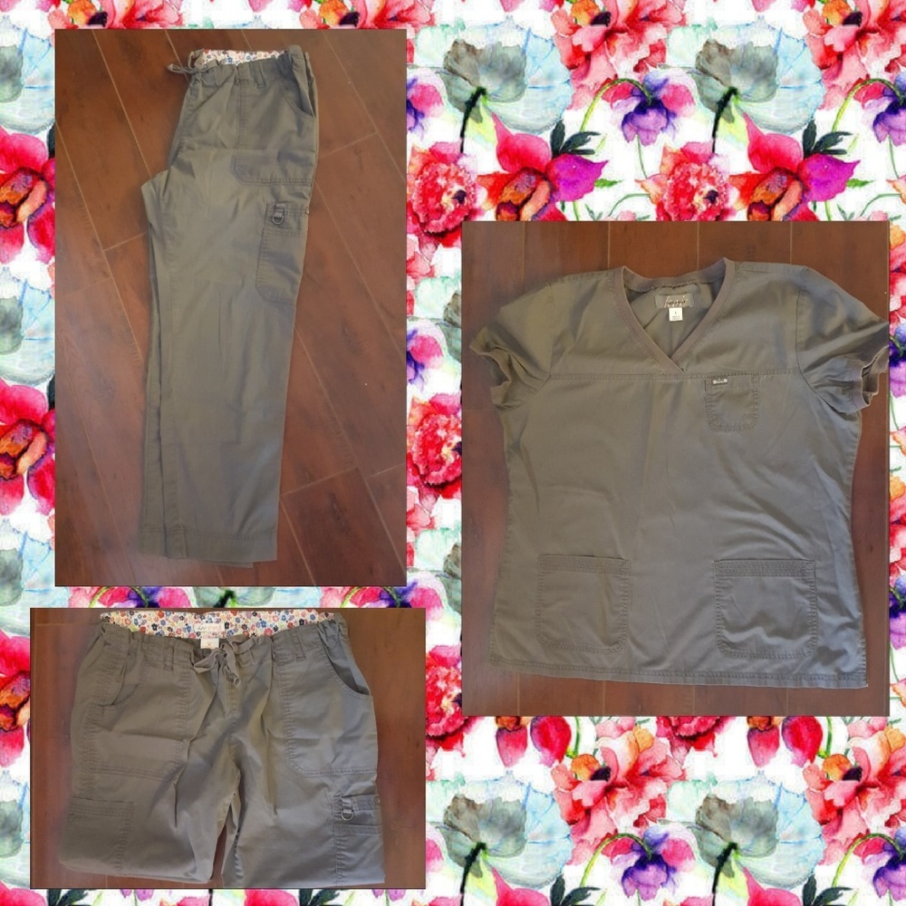 Koi scrubs size L top and XLP bottom